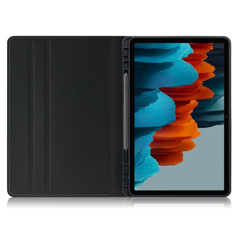 Folio-fodral Samsung Galaxy Tab S7 FE Affärslädereffekt