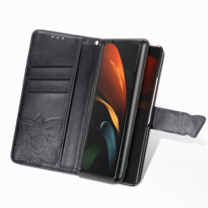 Fodral Samsung Galaxy Z Fold 2 Butterfly Design Med Lanyard