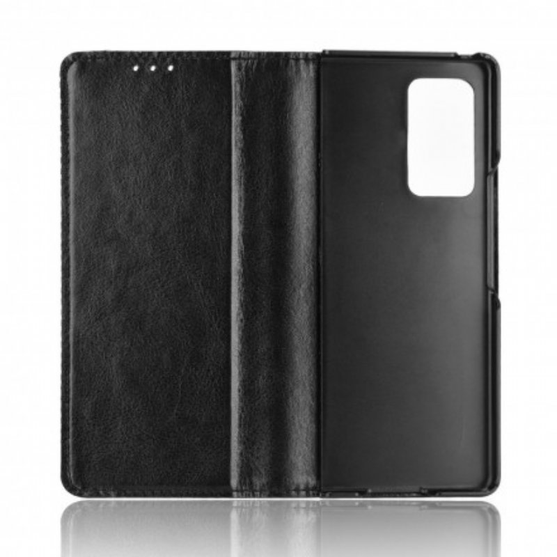 Folio-fodral Samsung Galaxy Z Fold 2 Läderfodral Stiliserad Lädereffekt