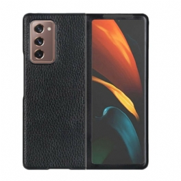 Mobilskal Samsung Galaxy Z Fold 2 Äkta Texturerat Litchi-läder