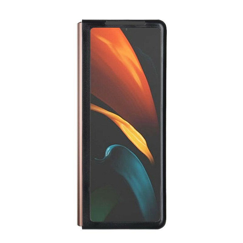 Mobilskal Samsung Galaxy Z Fold 2 Äkta Texturerat Litchi-läder