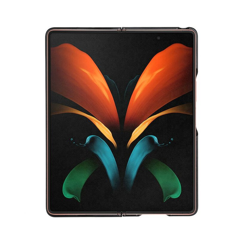 Mobilskal Samsung Galaxy Z Fold 2 Äkta Texturerat Litchi-läder