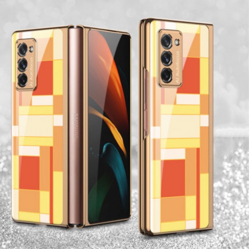 Mobilskal Samsung Galaxy Z Fold 2 Gkk Färgad Design Härdat Glas