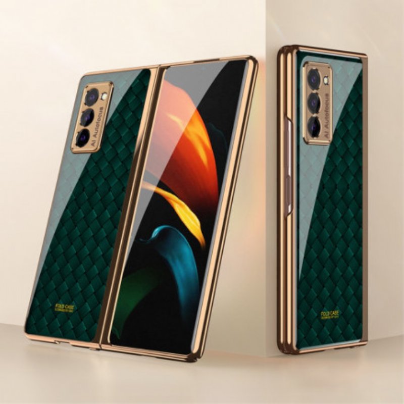 Mobilskal Samsung Galaxy Z Fold 2 Gkk Vävt Design Härdat Glas