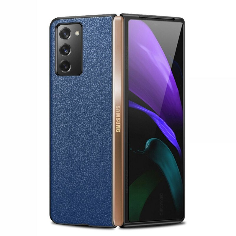 Skal Samsung Galaxy Z Fold 2 Äkta Litchi Läder