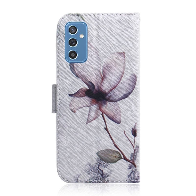 Fodral Samsung Galaxy M52 5G Lila Blomma