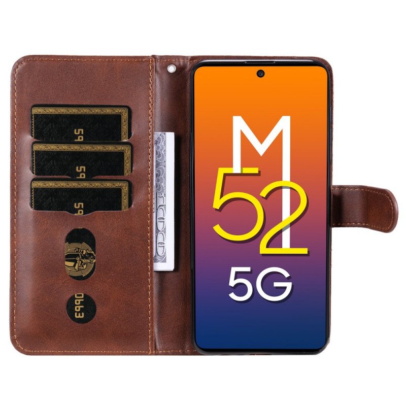 Folio-fodral Samsung Galaxy M52 5G Dragkedja