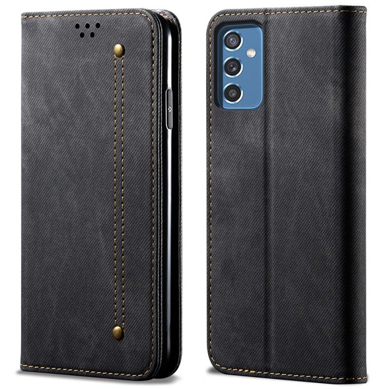 Folio-fodral Samsung Galaxy M52 5G Läderfodral Denim Tyg