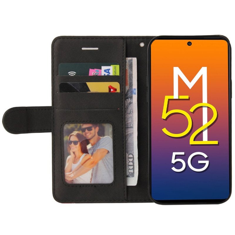 Folio-fodral Samsung Galaxy M52 5G Med Kedjar Lanyard Ink Line