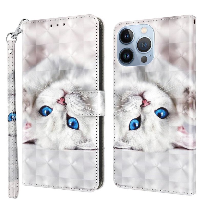 Folio-fodral iPhone 14 Med Kedjar Endast Thong Cats