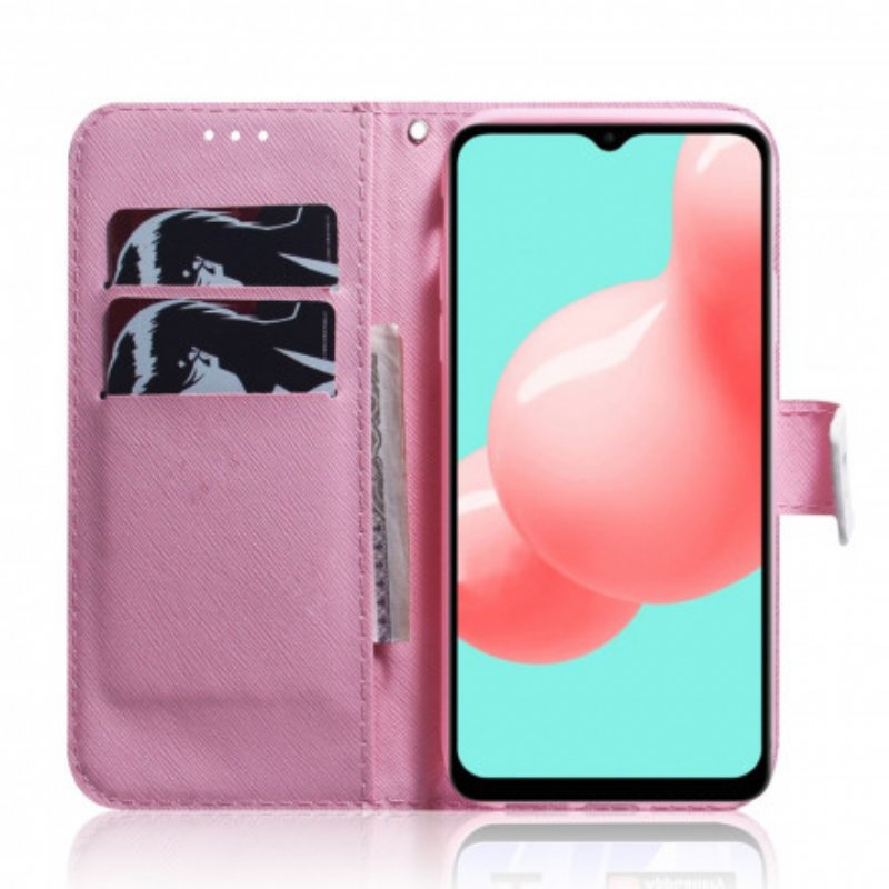 Fodral Samsung Galaxy A32 5G Blomma Dusty Pink