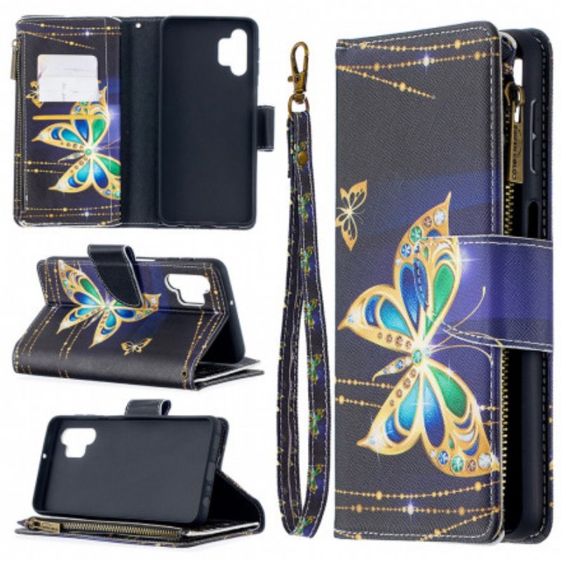 Fodral Samsung Galaxy A32 5G Butterflies Art Dragkedja