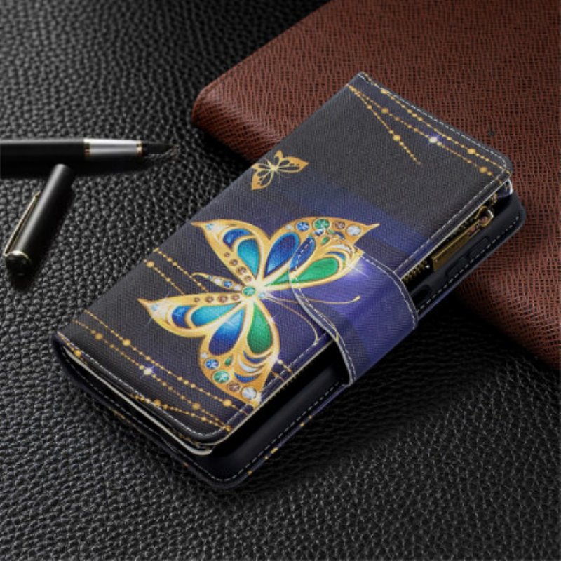 Fodral Samsung Galaxy A32 5G Butterflies Art Dragkedja