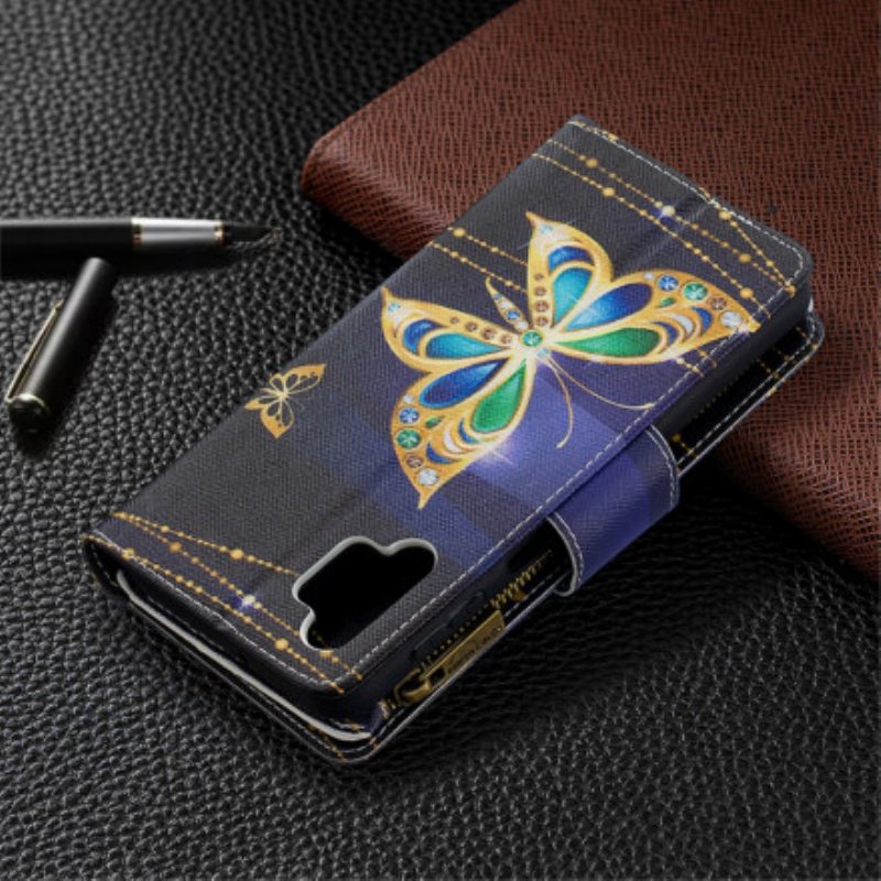 Fodral Samsung Galaxy A32 5G Butterflies Art Dragkedja