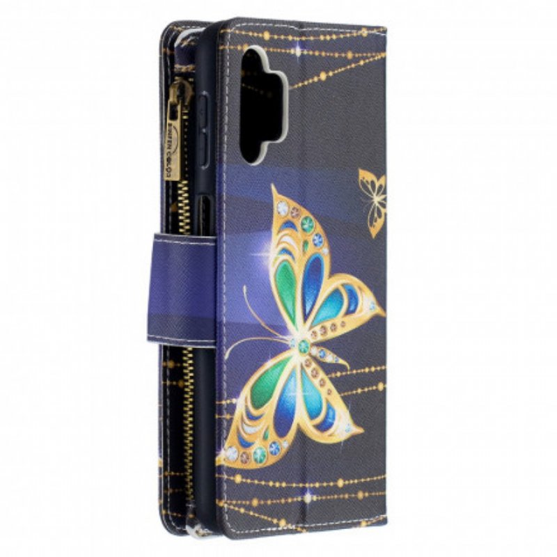 Fodral Samsung Galaxy A32 5G Butterflies Art Dragkedja