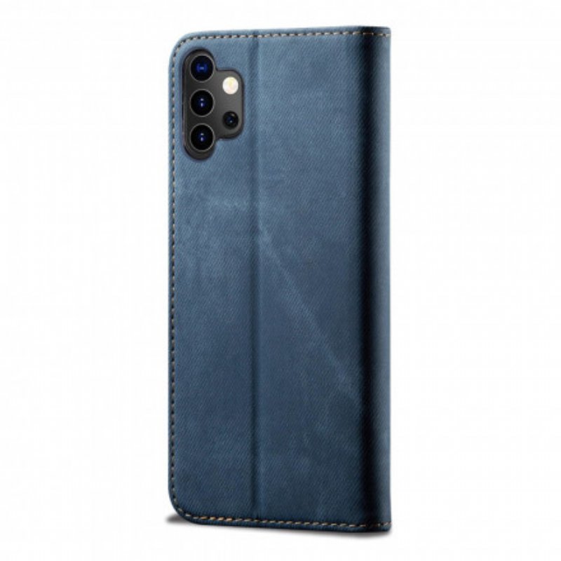 Folio-fodral Samsung Galaxy A32 5G Läderfodral Denim Tyg