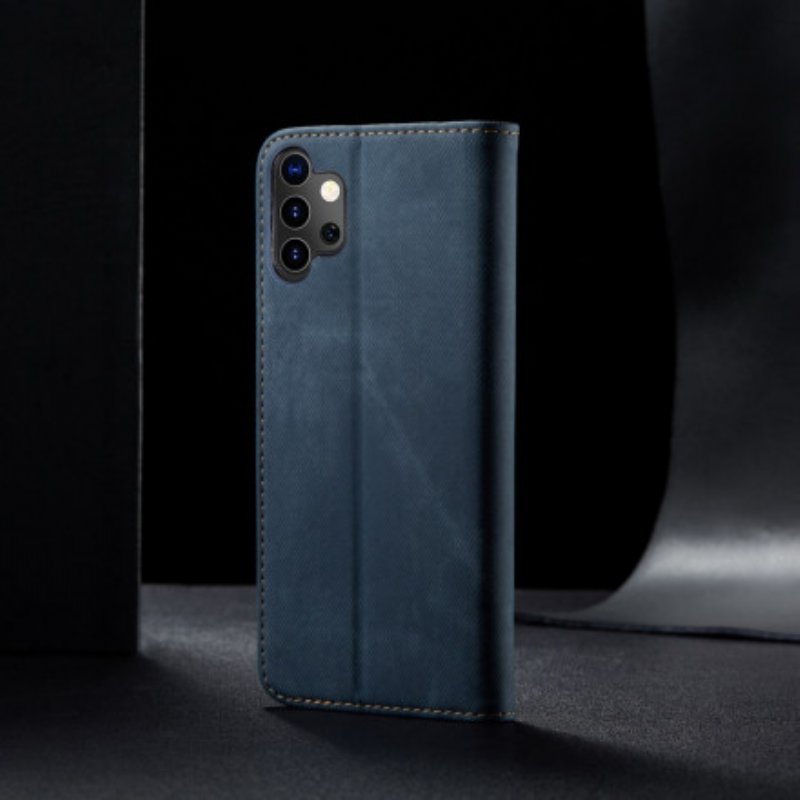 Folio-fodral Samsung Galaxy A32 5G Läderfodral Denim Tyg