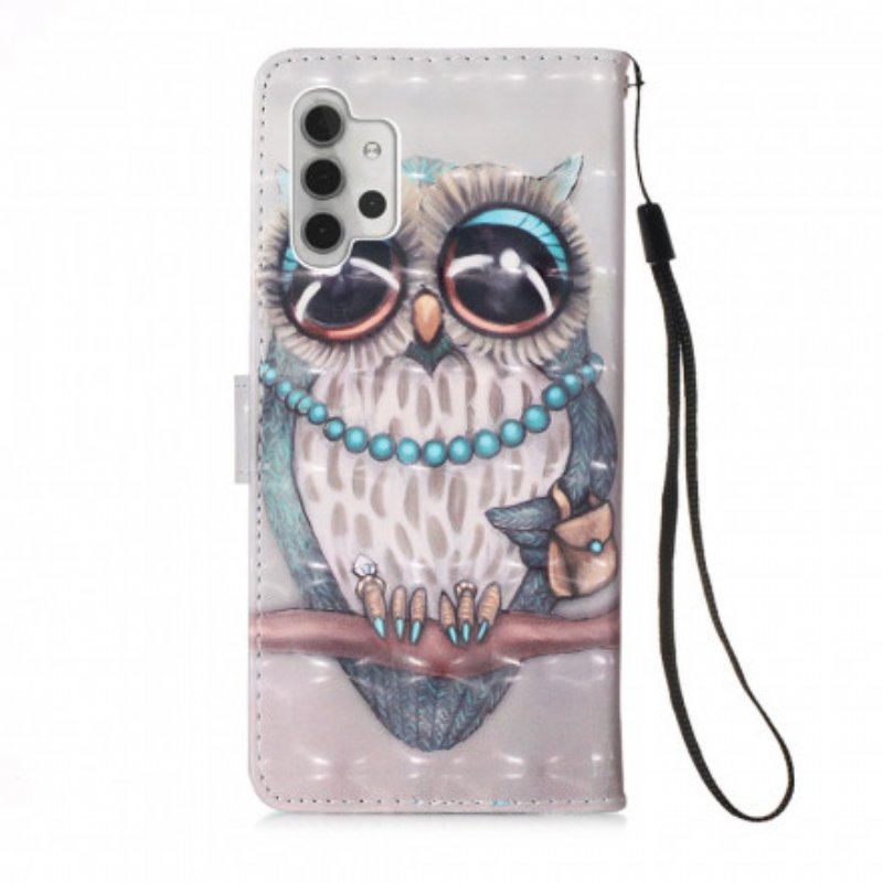 Folio-fodral Samsung Galaxy A32 5G Med Kedjar Miss Owl Med Rem