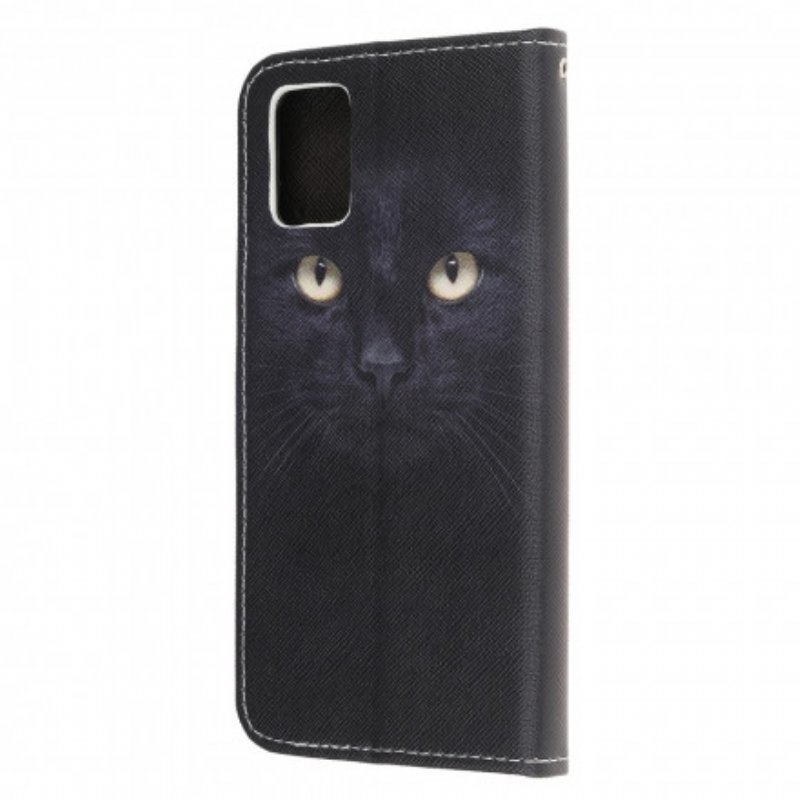 Folio-fodral Samsung Galaxy A32 5G Med Kedjar Strappy Black Cat Eyes