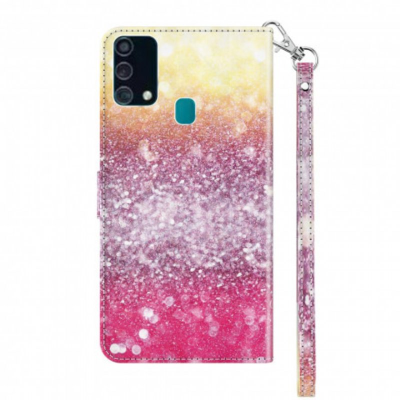 Läderfodral Samsung Galaxy A32 5G Light Spot Glitter Magenta