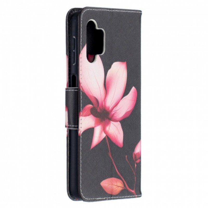 Läderfodral Samsung Galaxy A32 5G Rosa Blomma