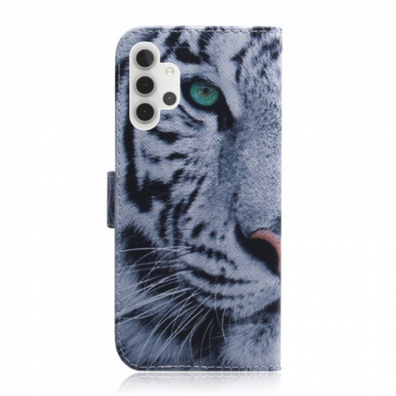 Läderfodral Samsung Galaxy A32 5G Tiger Face