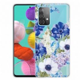 Skal Samsung Galaxy A32 5G Akvarell Blå Blommor