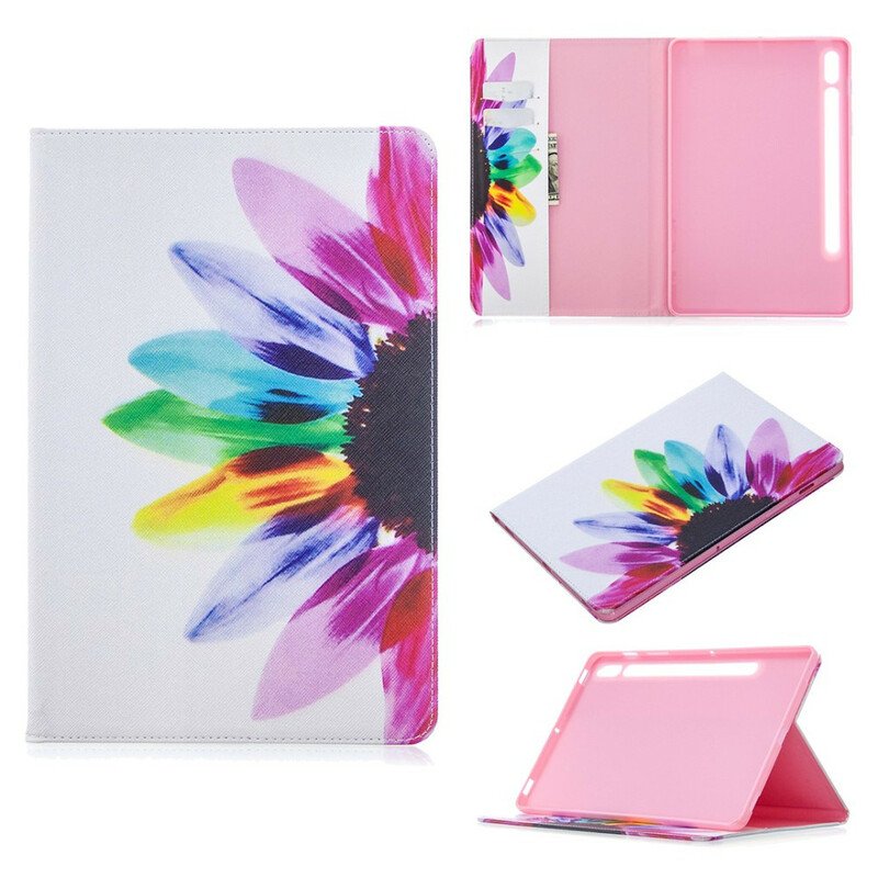 Folio-fodral Samsung Galaxy Tab S8 / Tab S7 Akvarell Blomma