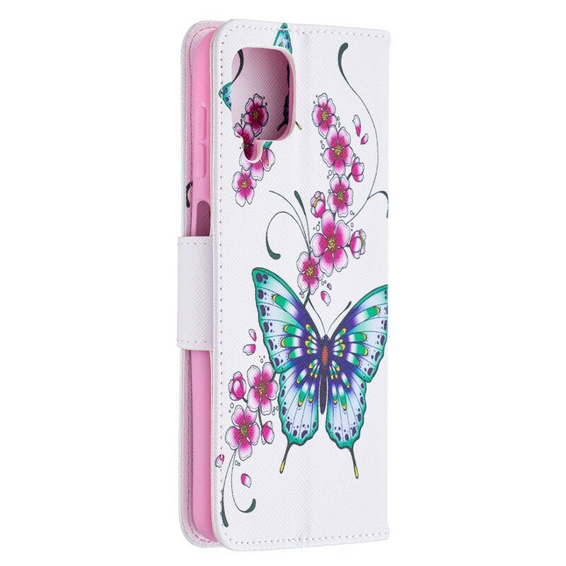 Folio-fodral Samsung Galaxy M12 / A12 Butterflies Kings