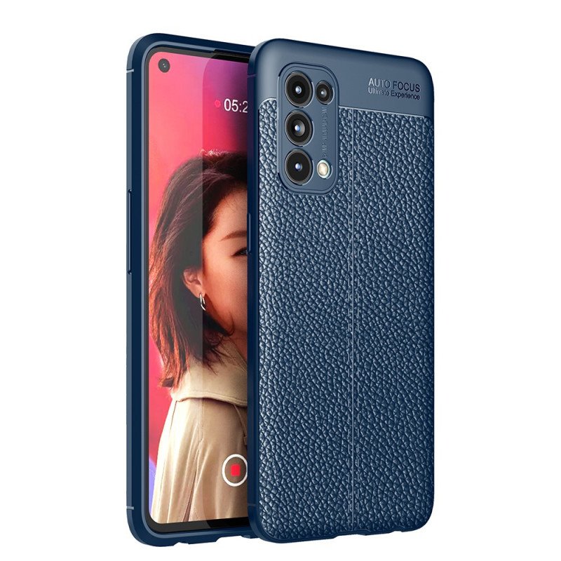 Skal Oppo Find X3 Lite Dubbel Linje Litchi Läder Effekt