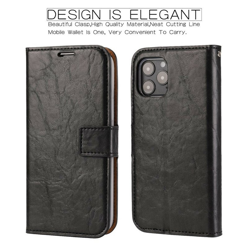 Skal Fodral iPhone 12 / 12 Pro Löstagbar Distressed Läderstil