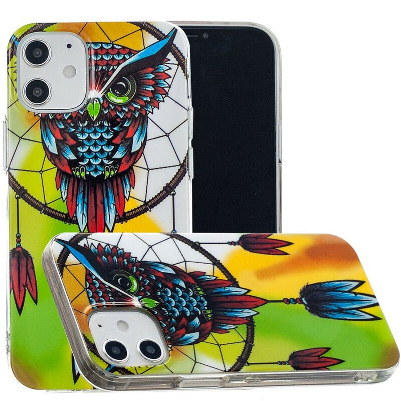 Skal iPhone 12 / 12 Pro Fluorescerande Owl Dream Catcher