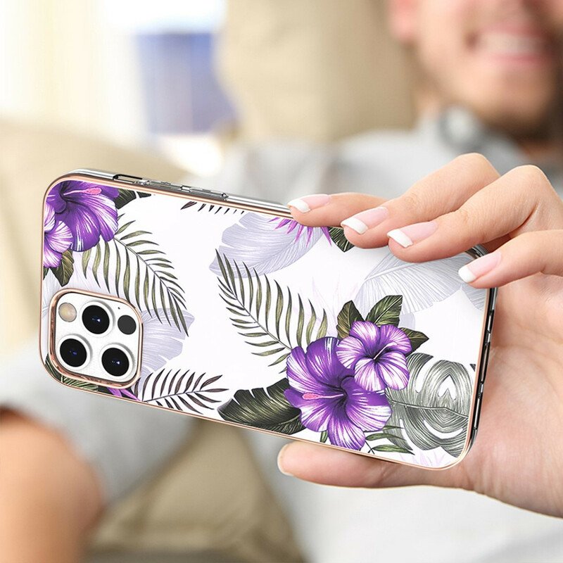 Skal iPhone 12 / 12 Pro Violett Blommor