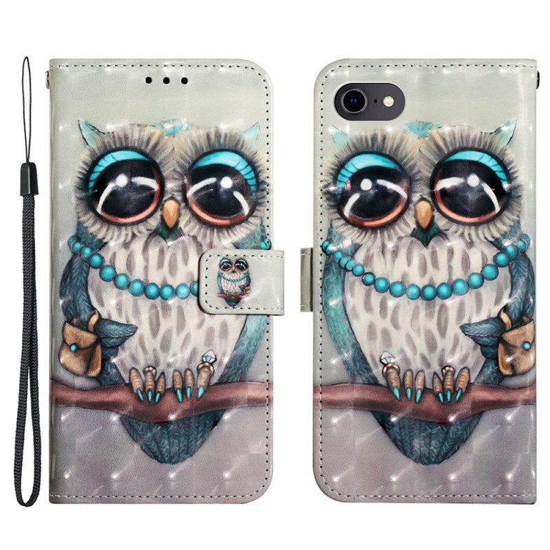 Fodral iPhone SE 3 / SE 2 / 8 / 7 Med Kedjar Miss Owl Med Rem