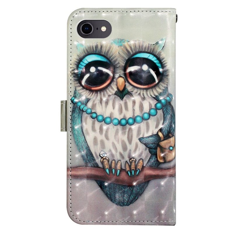 Fodral iPhone SE 3 / SE 2 / 8 / 7 Med Kedjar Miss Owl Med Rem