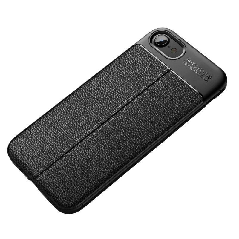 Mobilskal iPhone SE 3 / SE 2 / 8 / 7 Faux Leather Litchi Double Line