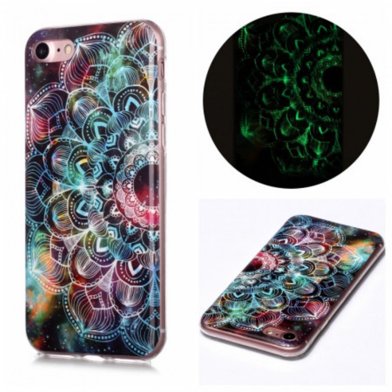 Mobilskal iPhone SE 3 / SE 2 / 8 / 7 Fluorescerande Mandala