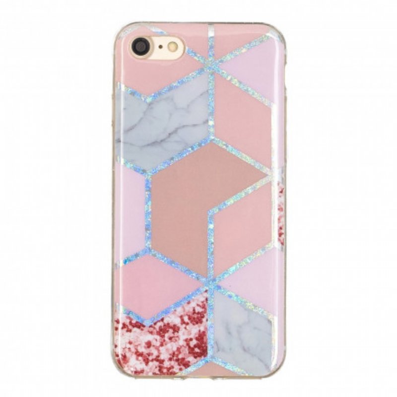 Skal iPhone SE 3 / SE 2 / 8 / 7 Glitter Design Marmor