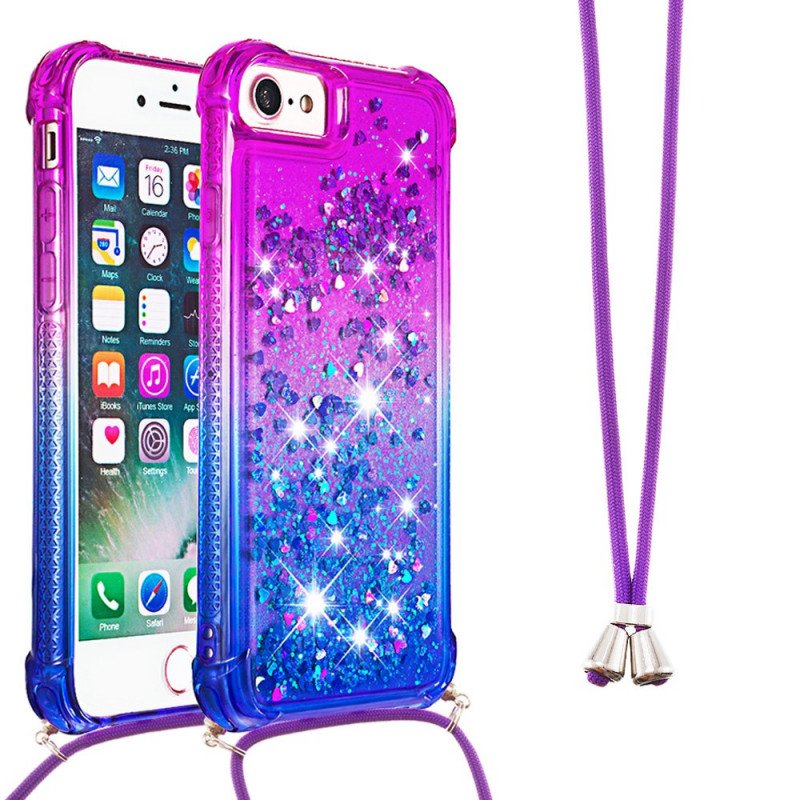 Skal iPhone SE 3 / SE 2 / 8 / 7 Med Snodd Glitter Silikonsladd