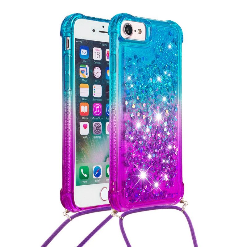 Skal iPhone SE 3 / SE 2 / 8 / 7 Med Snodd Glitter Silikonsladd