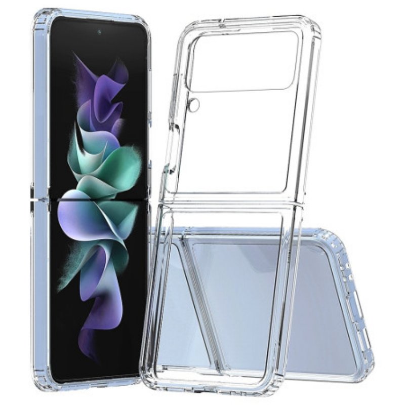 Folio-fodral Mobilskal Samsung Galaxy Z Flip 4 Läderfodral Transparent Förstärkt Kontur