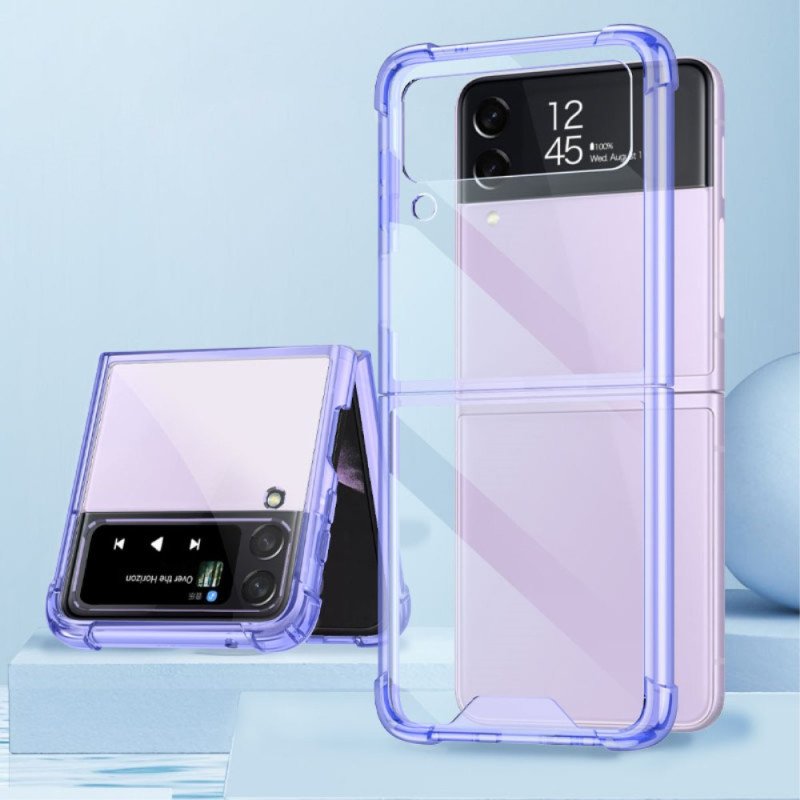 Folio-fodral Mobilskal Samsung Galaxy Z Flip 4 Läderfodral Transparenta Gkk-förstärkta Hörn