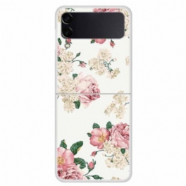 Folio-fodral Skal Samsung Galaxy Z Flip 4 Läderfodral Liberty Blommor