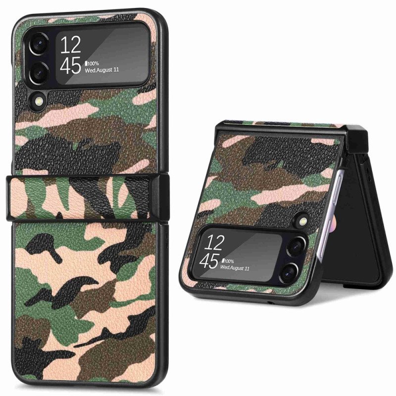 Folio-fodral Skal Samsung Galaxy Z Flip 4 Läderfodral Militärt Kamouflage