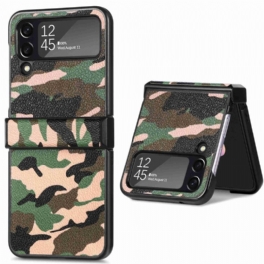 Folio-fodral Skal Samsung Galaxy Z Flip 4 Läderfodral Militärt Kamouflage