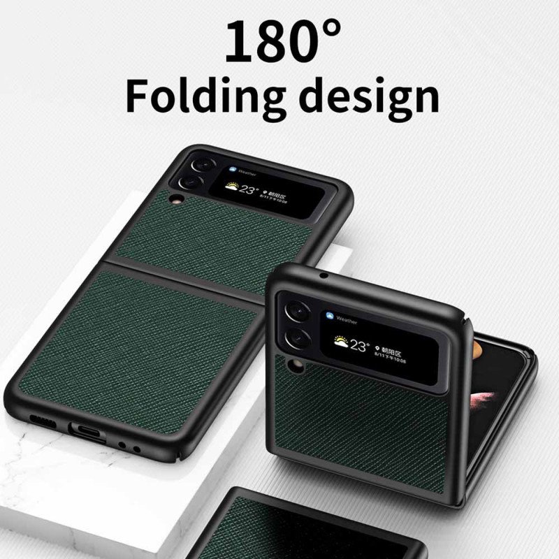 Folio-fodral Skal Samsung Galaxy Z Flip 4 Läderfodral Texturerat Läderstil