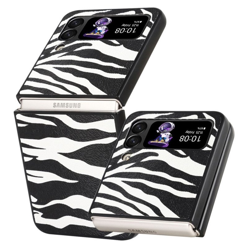 Folio-fodral Skal Samsung Galaxy Z Flip 4 Läderfodral Zebra