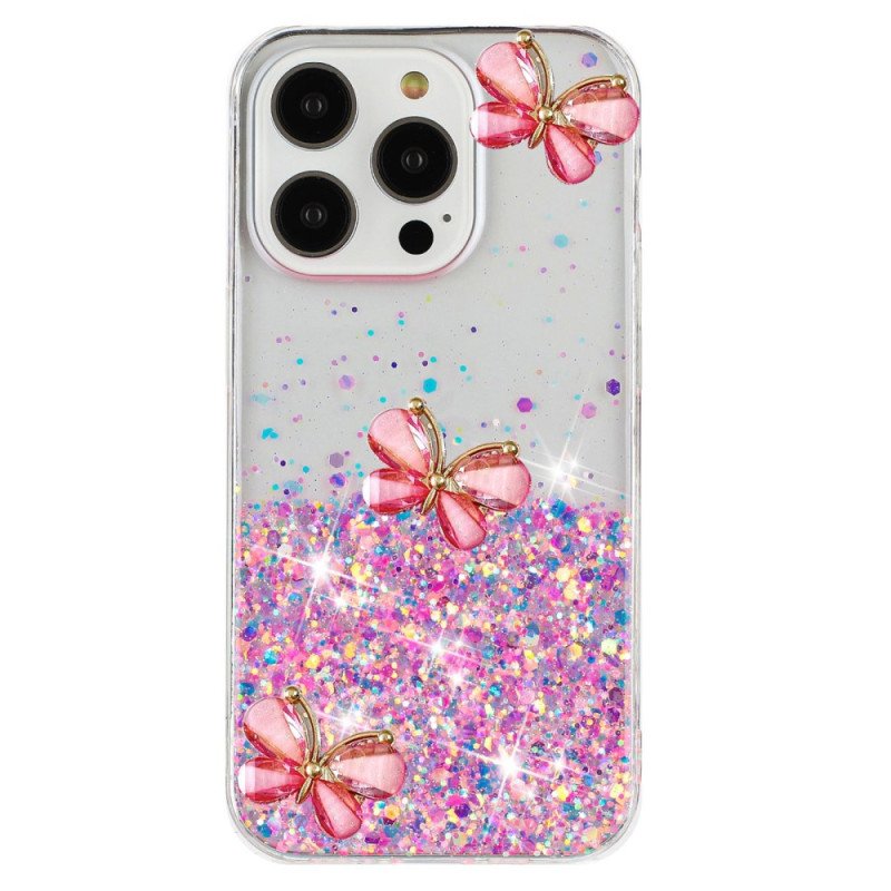 Skal iPhone 16 Pro Max 3d Butterflies Ljuseffekt