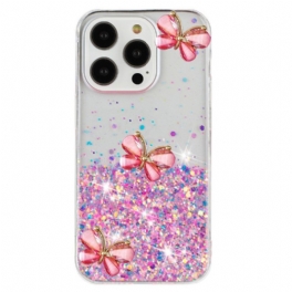 Skal iPhone 16 Pro Max 3d Butterflies Ljuseffekt