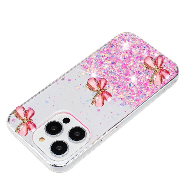 Skal iPhone 16 Pro Max 3d Butterflies Ljuseffekt